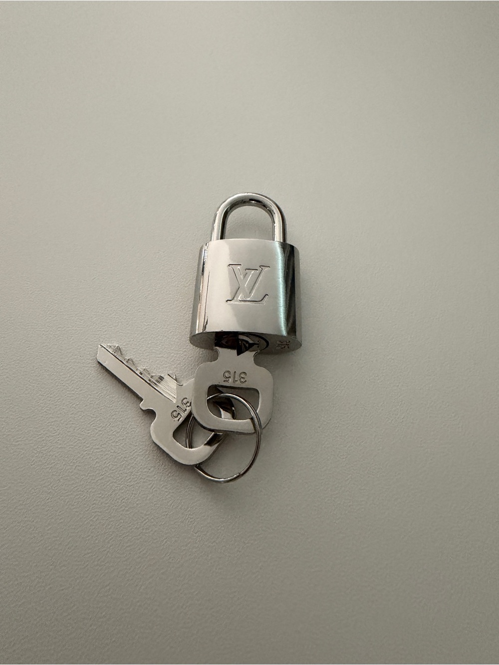 Authentic Louis Vuitton Silver Padlock & 2 Keys #315